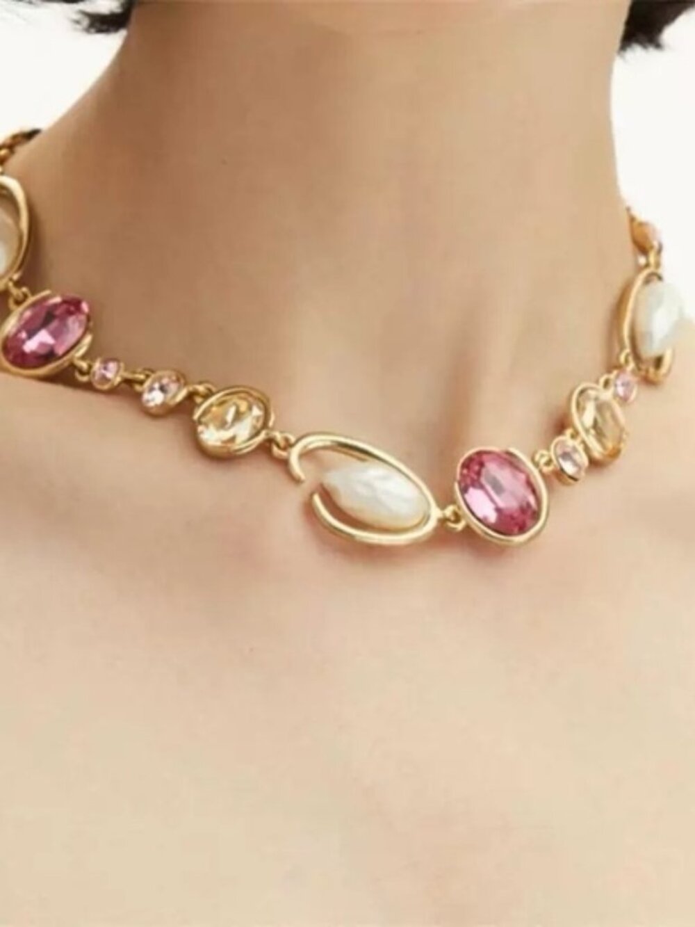 Oscar de la Renta Baroque Pearl O Necklace